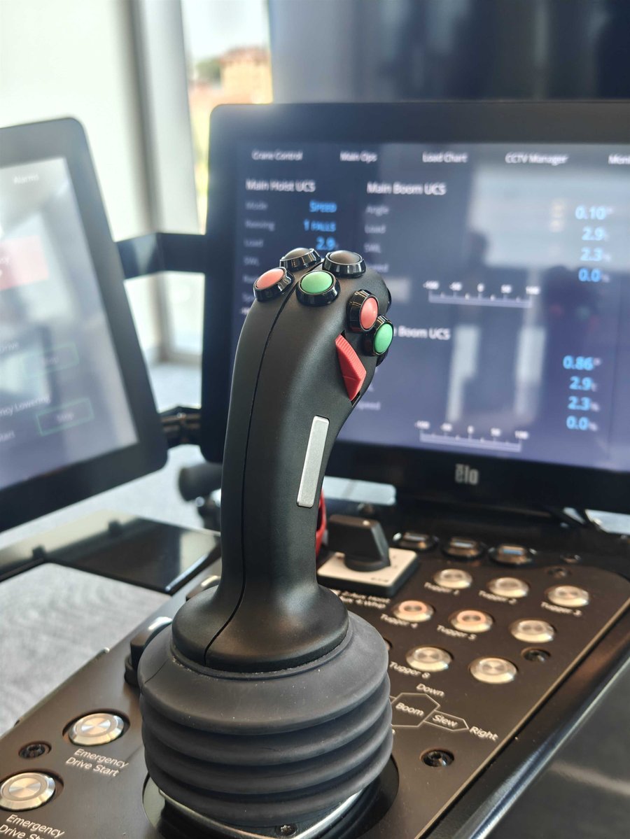 Crane joystick and control panel Crane joystick and control panel
